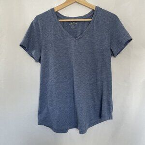 Eddie Bauer blue short sleeved v-neck‎ t-shirt cotton modal women's size large